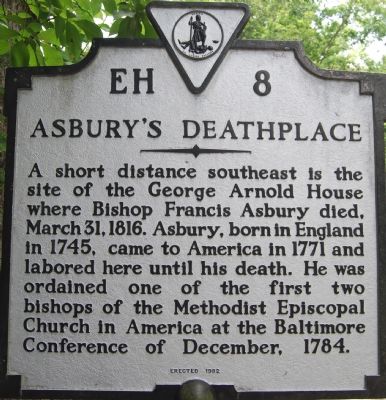 Asbury's Deathplace Marker image. Click for full size.