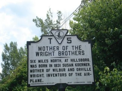 Mother of the Wright Brothers Marker image. Click for full size.