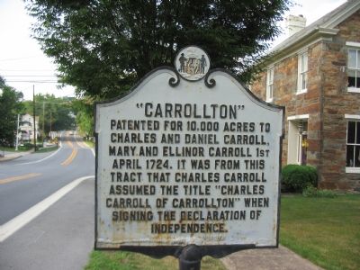 "Carrollton" Marker - at former location, pre-restoration image. Click for full size.