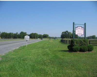 Audley Marker Next to Farm Sign image. Click for full size.