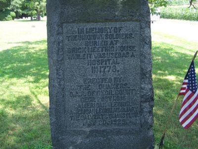 In Memory of the Unknown Soldiers Marker. Click for full size. In Memory of the Unknown Soldiers Marker image. Click for full size.