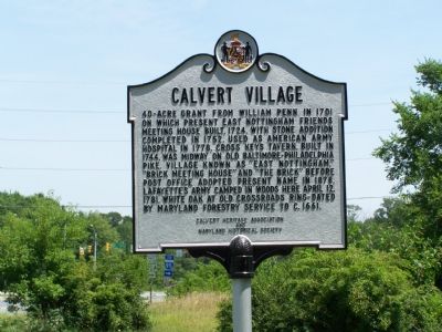 Calvert Village Marker image. Click for full size.