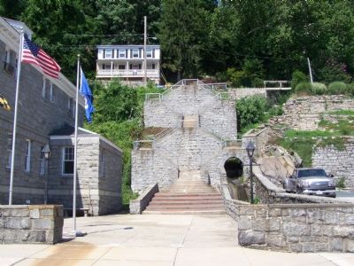 Granite stairs leading to upper road in Port Deposit image. Click for full size.