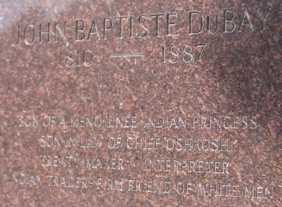 John Baptiste DuBay Marker. Click for full size. John Baptiste DuBay Marker image. Click for full size.