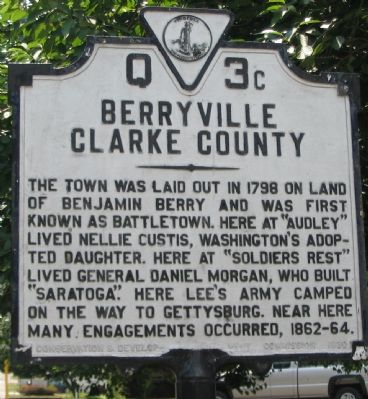 Berryville Clarke County Marker image. Click for full size.