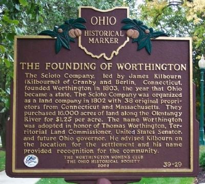 The Founding of Worthington Marker image. Click for full size.