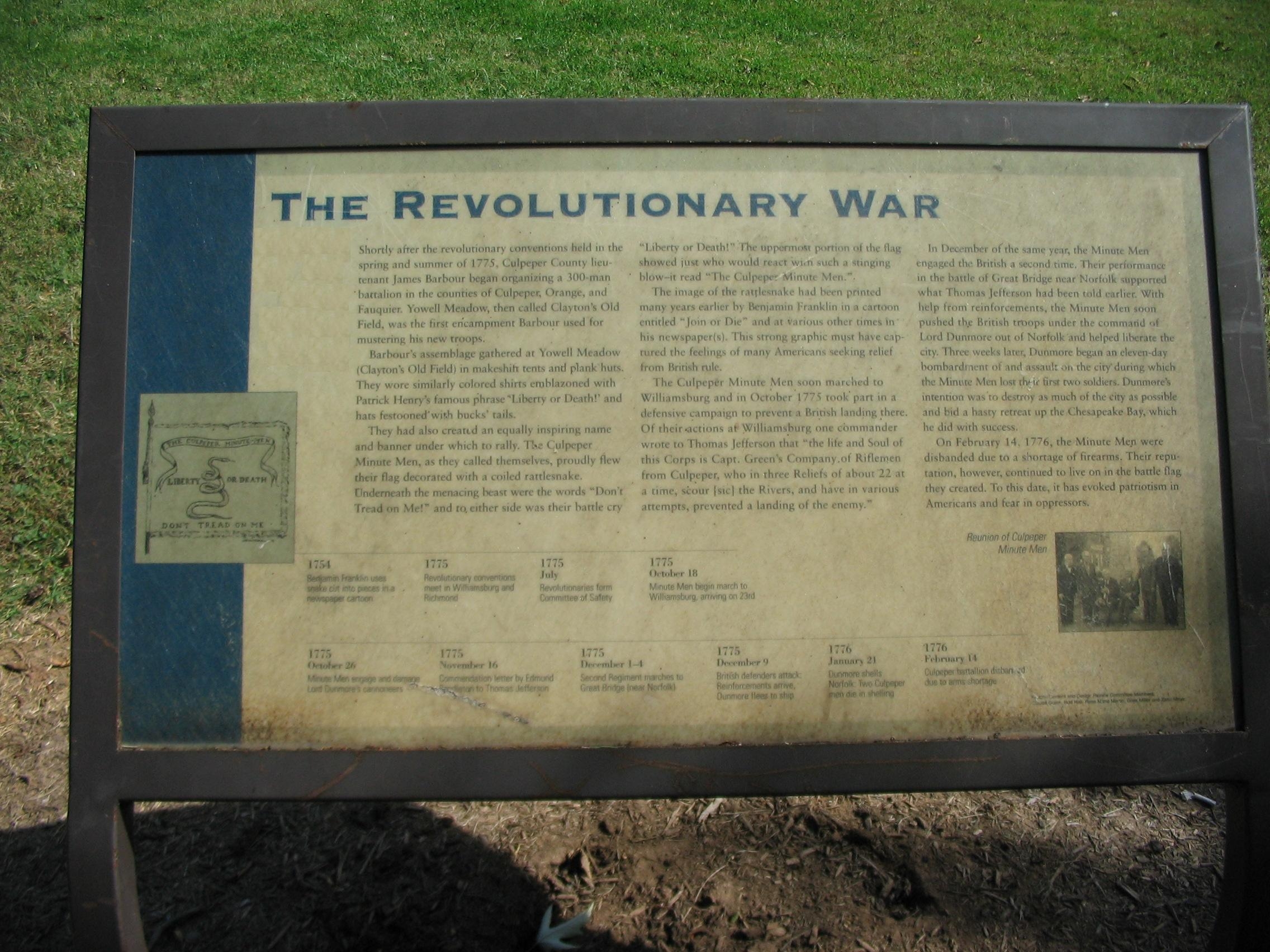The Revolutionary War Marker