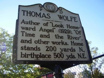 Thomas Wolfe Marker image. Click for full size.