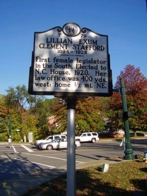 Lillian Exum Clement Stafford Marker. Click for full size. Lillian Exum Clement Stafford Marker image. Click for full size.