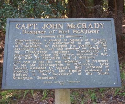 Capt. John McCrady Marker. Click for full size. Capt. John McCrady Marker image. Click for full size.