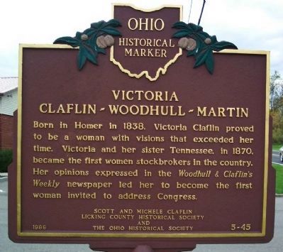 Victoria Claflin-Woodhull-Martin Marker image. Click for full size.