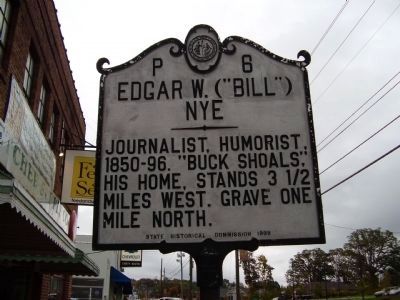 Edgar W. ("Bill") Nye Marker image. Click for full size.