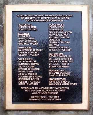 Worthington Casualties Marker image. Click for full size.