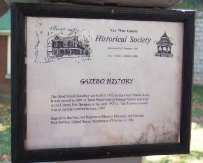 Gazebo History Marker. Click for full size. Gazebo History Marker image. Click for full size.