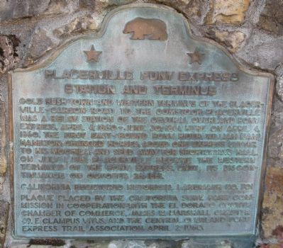Placerville Pony Express Marker image. Click for full size.