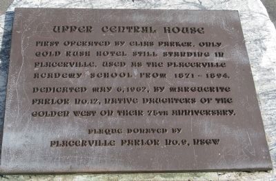 Upper Central House Marker. Click for full size. Upper Central House Marker image. Click for full size.