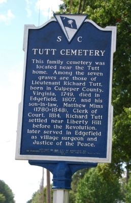 Tutt Cemetery Marker. Click for full size. Tutt Cemetery Marker image. Click for full size.