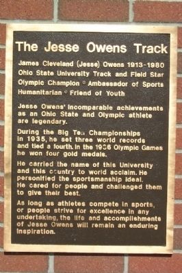 The Jesse Owens Track Marker. Click for full size. The Jesse Owens Track Marker image. Click for full size.