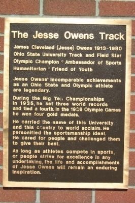 The Jesse Owens Track Marker image. Click for full size.