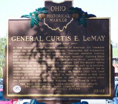 General Curtis E. LeMay Marker Reverse image. Click for full size.