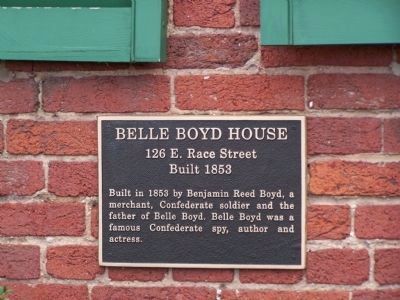 Belle Boyd House Plaque image. Click for full size.