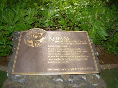 Kihāhouna Heiau Marker image. Click for full size.