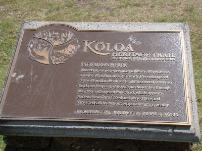 Po�ipū Beach Park Marker image. Click for full size.