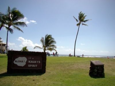 Po�ipū Beach Park and Marker image. Click for full size.