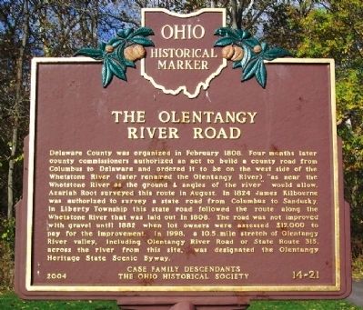 The Olentangy River Road Marker (side B) image. Click for full size.