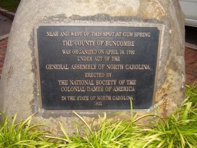The County of Buncombe Marker. Click for full size. The County of Buncombe Marker image. Click for full size.