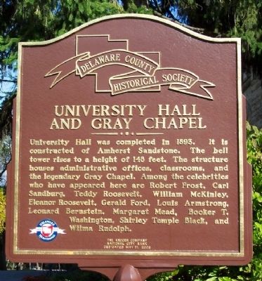 University Hall and Gray Chapel Marker. Click for full size. University Hall and Gray Chapel Marker image. Click for full size.
