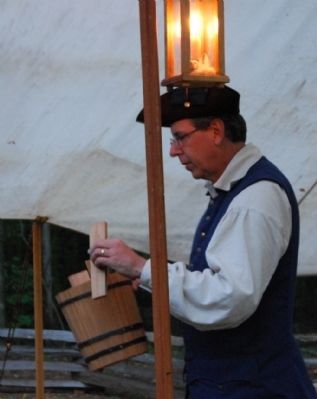 Barrel-maker Demonstrating his Craft -<br>2008 Ninety Six Battlefield Candle Light Tour image. Click for full size.
