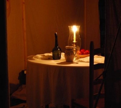 Inside an Officer's Tent -<br>2008 Ninety Six Battlefield Candle Light Tour image. Click for full size.