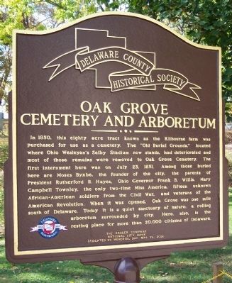 Oak Grove Cemetery and Arboretum Marker image. Click for full size.