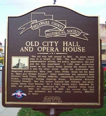 Old City Hall and Opera House Marker image. Click for full size.