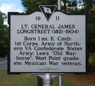Lt. General James Longstreet (1821-1904) Marker. Click for full size. Lt. General James Longstreet (1821-1904) Marker image. Click for full size.