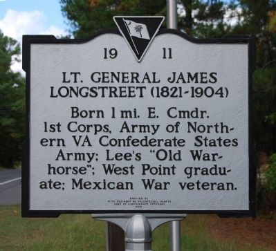 Lt. General James Longstreet (1821-1904) Marker image. Click for full size.