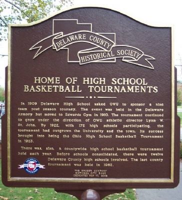 Home of High School Basketball Tournaments Marker (side B) image. Click for full size.