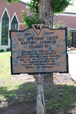 Big Stevens Creek Baptist Church (Hardy's) Marker. Click for full size. Big Stevens Creek Baptist Church (Hardy's) Marker image. Click for full size.