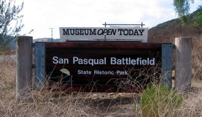 Entrance to San Pasqual Battlefield State Historic Park image. Click for full size.