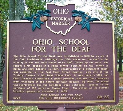 Ohio School for the Deaf Marker image. Click for full size.