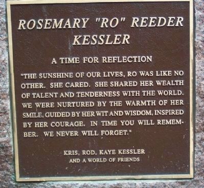 Rosemary "Ro" Reeder Kessler Plaque image. Click for full size.