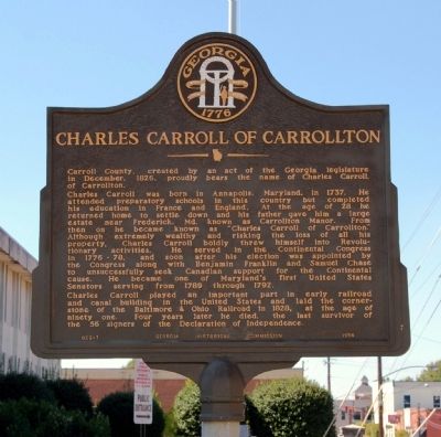 Charles Carroll of Carrollton Marker image. Click for full size.
