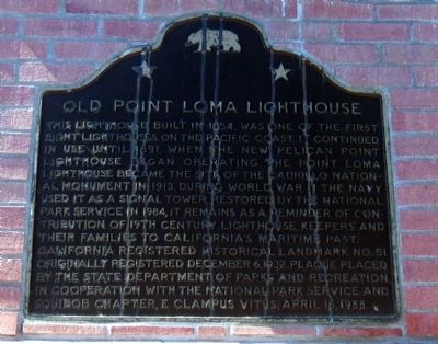 Old Point Loma Lighthouse Marker image. Click for full size.