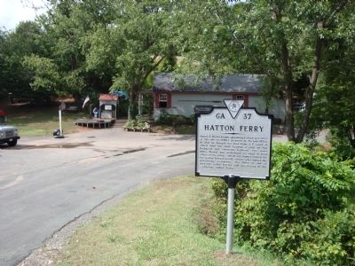 View Hatton Ferry Marker with the old store in the background. image. Click for full size.