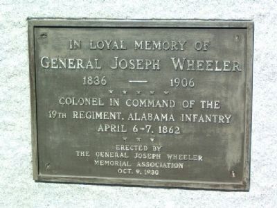 19th Alabama Monument Plaque. Click for full size. 19th Alabama Monument Plaque image. Click for full size.