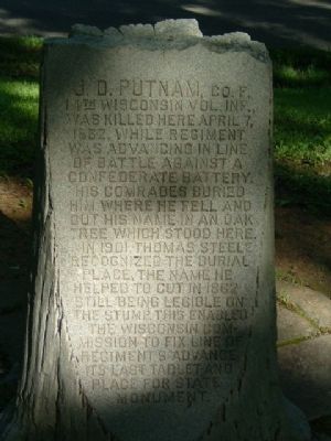 Putnam Stump Inscription image. Click for full size.