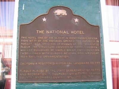The National Hotel Marker image. Click for full size.