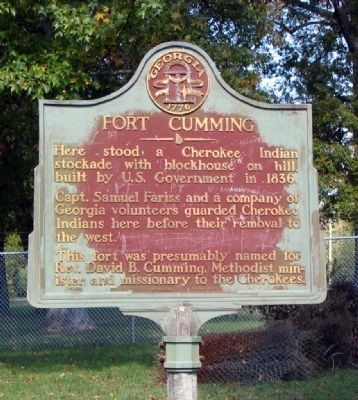 Fort Cumming Marker prior to being refurbished. image. Click for full size.