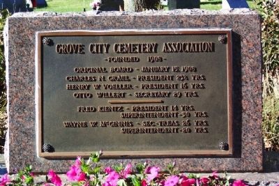 Grove City Cemetery Association Marker image. Click for full size.